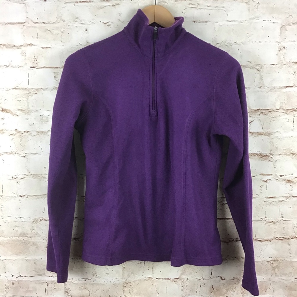 Lands End Purple Zip Mock Neck Sweatshirt Top XS
